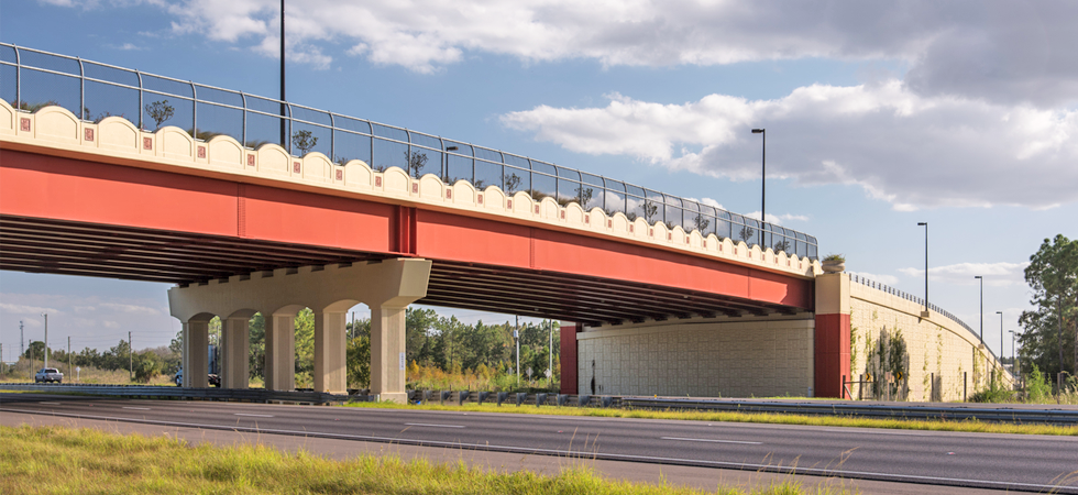 Aerial view of a multi-lane highway